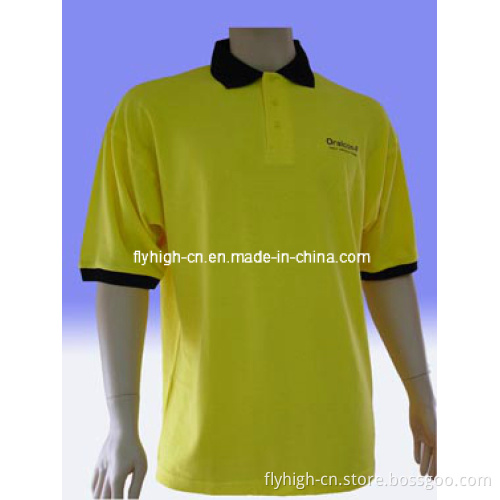 Styled Yellow Pique Golf Polo Shirt (028)
